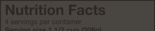 Nutrition label scanning preview.