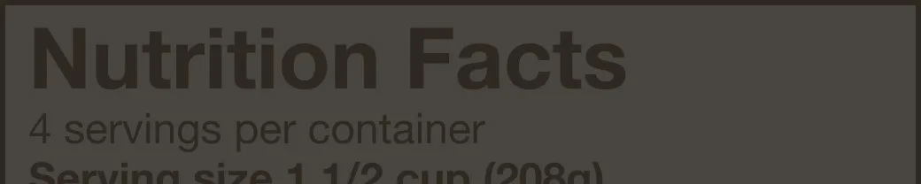 Nutrition label scanning preview.